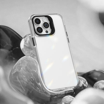 For iPhone 14 Pro Max Lens Frame Holder Acrylic TPU Phone Case - Clear Black - EDA009890918C