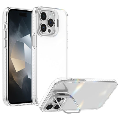 For iPhone 14 Pro Max Lens Frame Holder Acrylic TPU Phone Case - Transparent - EDA009890918D