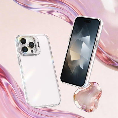 For iPhone 14 Pro Max Lens Frame Holder Acrylic TPU Phone Case - Transparent - EDA009890918D