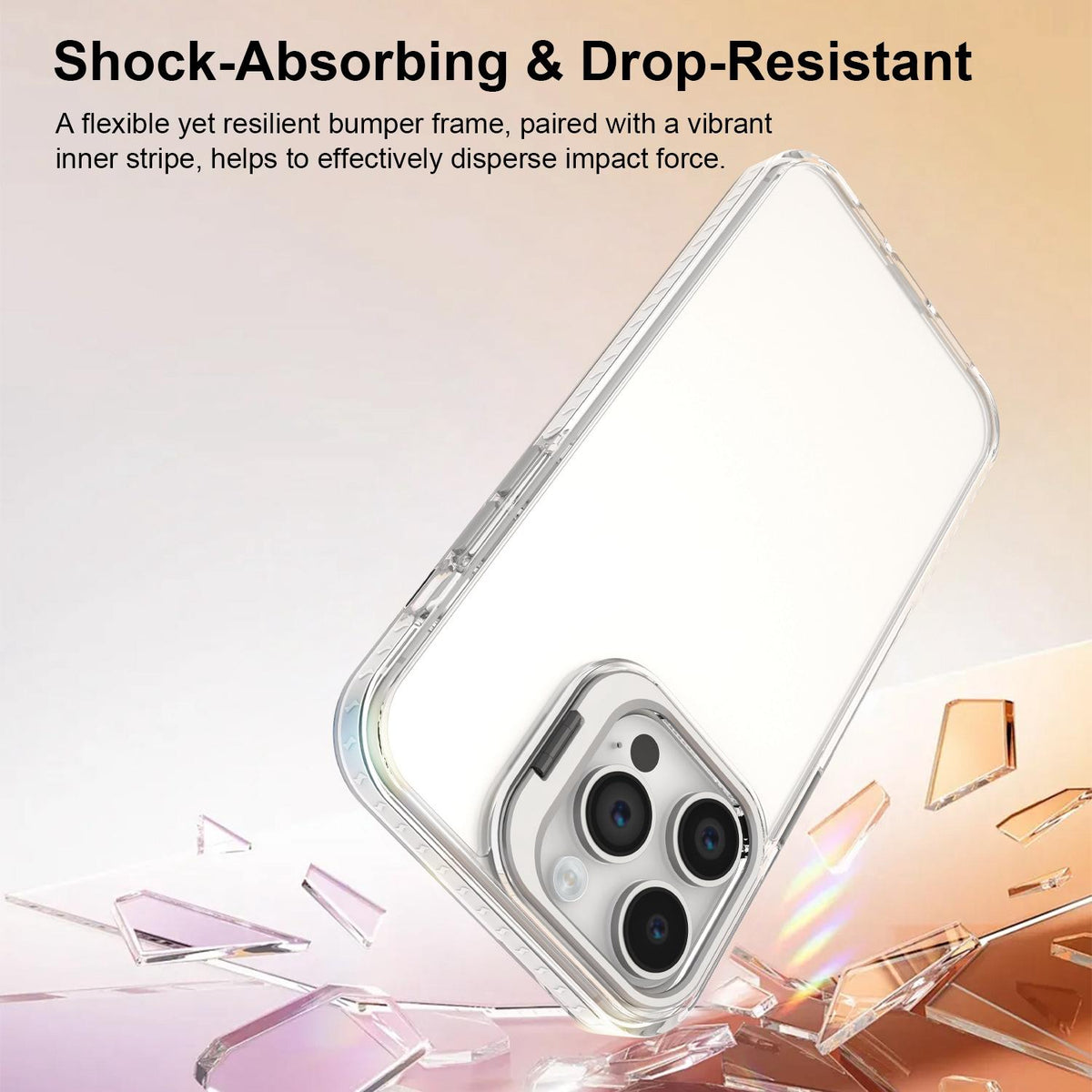 For iPhone 14 Pro Max Lens Frame Holder Acrylic TPU Phone Case - Transparent - EDA009890918D
