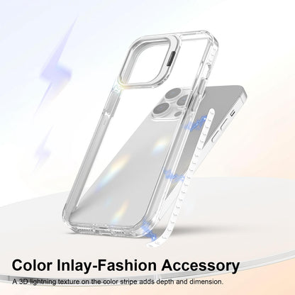 For iPhone 14 Pro Max Lens Frame Holder Acrylic TPU Phone Case - Transparent - EDA009890918D