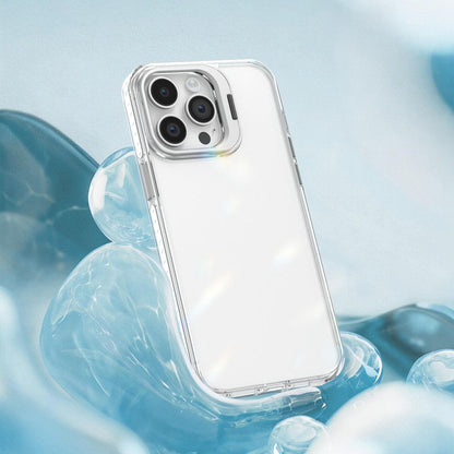 For iPhone 14 Pro Max Lens Frame Holder Acrylic TPU Phone Case - Transparent - EDA009890918D