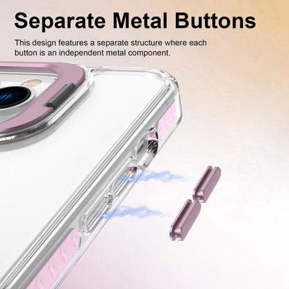 For iPhone 13 Pro Lens Frame Holder Acrylic TPU Phone Case - Clear Pink - EDA009890920B