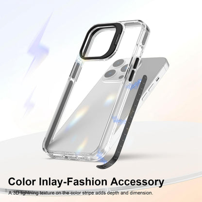 For iPhone 13 Pro Lens Frame Holder Acrylic TPU Phone Case - Clear Black - EDA009890920C