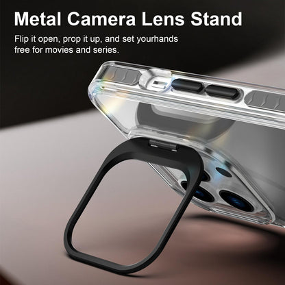 For iPhone 13 Pro Lens Frame Holder Acrylic TPU Phone Case - Clear Black - EDA009890920C