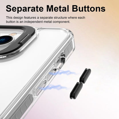 For iPhone 13 Pro Lens Frame Holder Acrylic TPU Phone Case - Clear Black - EDA009890920C