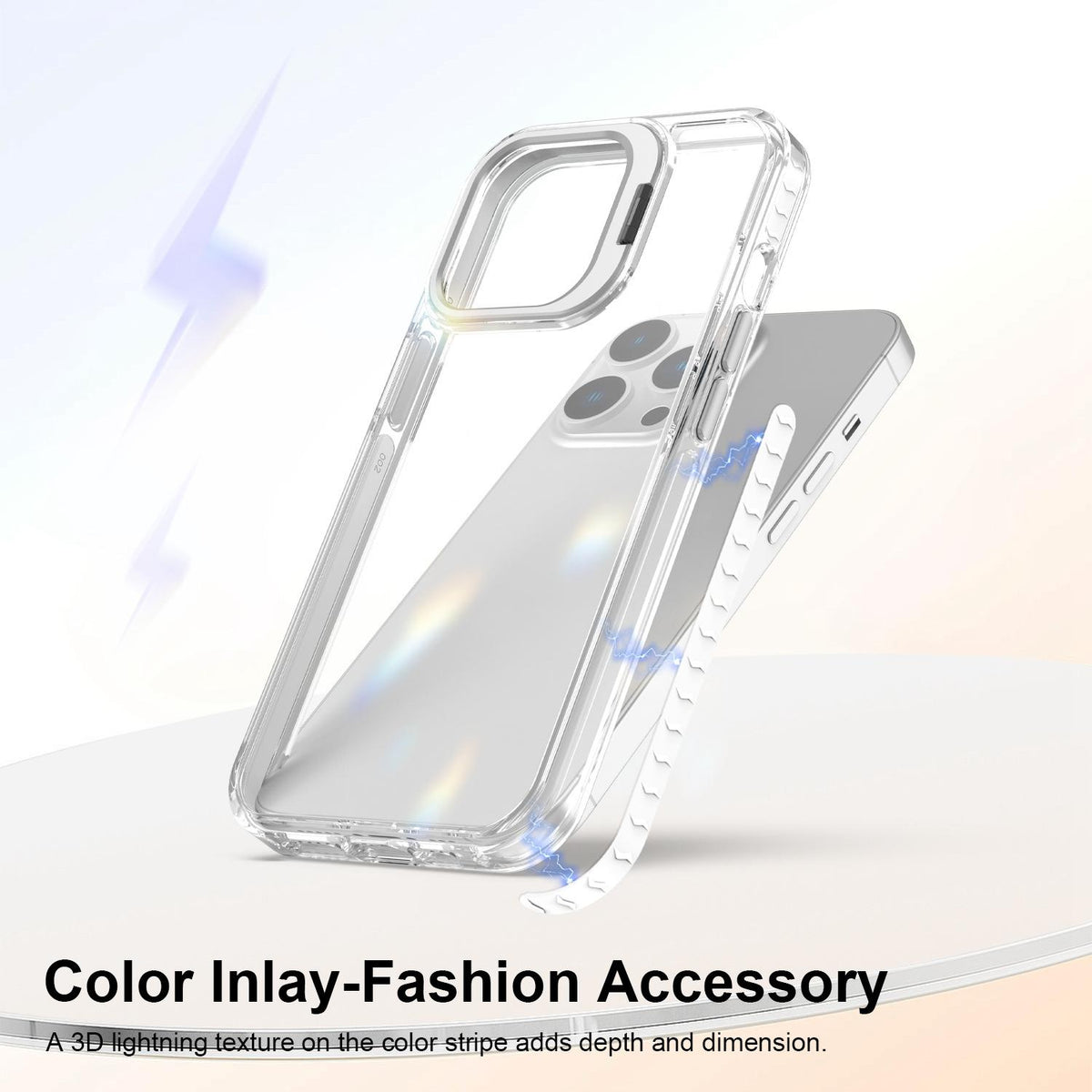For iPhone 13 Pro Lens Frame Holder Acrylic TPU Phone Case - Transparent - EDA009890920D