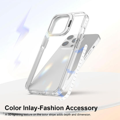 For iPhone 13 Pro Lens Frame Holder Acrylic TPU Phone Case - Transparent - EDA009890920D