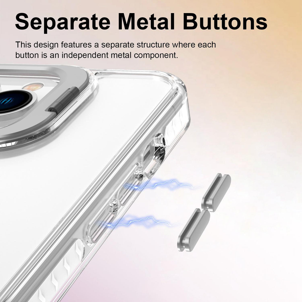 For iPhone 13 Pro Lens Frame Holder Acrylic TPU Phone Case - Transparent - EDA009890920D