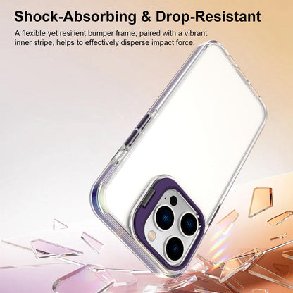 For iPhone 13 Pro Lens Frame Holder Acrylic TPU Phone Case - Clear Purple - EDA009890920E