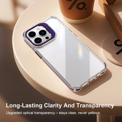 For iPhone 13 Pro Lens Frame Holder Acrylic TPU Phone Case - Clear Purple - EDA009890920E