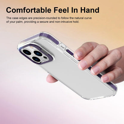 For iPhone 13 Pro Lens Frame Holder Acrylic TPU Phone Case - Clear Purple - EDA009890920E