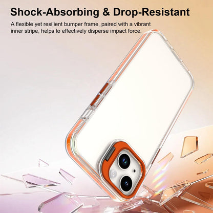 For iPhone 13 Lens Frame Holder Acrylic TPU Phone Case - Clear Orange - EDA009890921A
