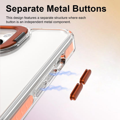 For iPhone 13 Lens Frame Holder Acrylic TPU Phone Case - Clear Orange - EDA009890921A