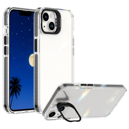 For iPhone 13 Lens Frame Holder Acrylic TPU Phone Case - Clear Black - EDA009890921C