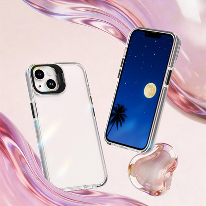 For iPhone 13 Lens Frame Holder Acrylic TPU Phone Case - Clear Black - EDA009890921C