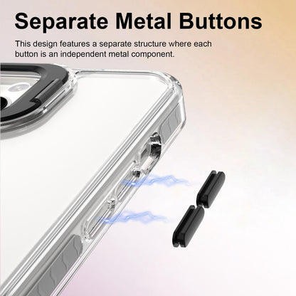 For iPhone 13 Lens Frame Holder Acrylic TPU Phone Case - Clear Black - EDA009890921C
