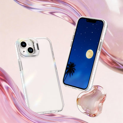 For iPhone 13 Lens Frame Holder Acrylic TPU Phone Case - Transparent - EDA009890921D