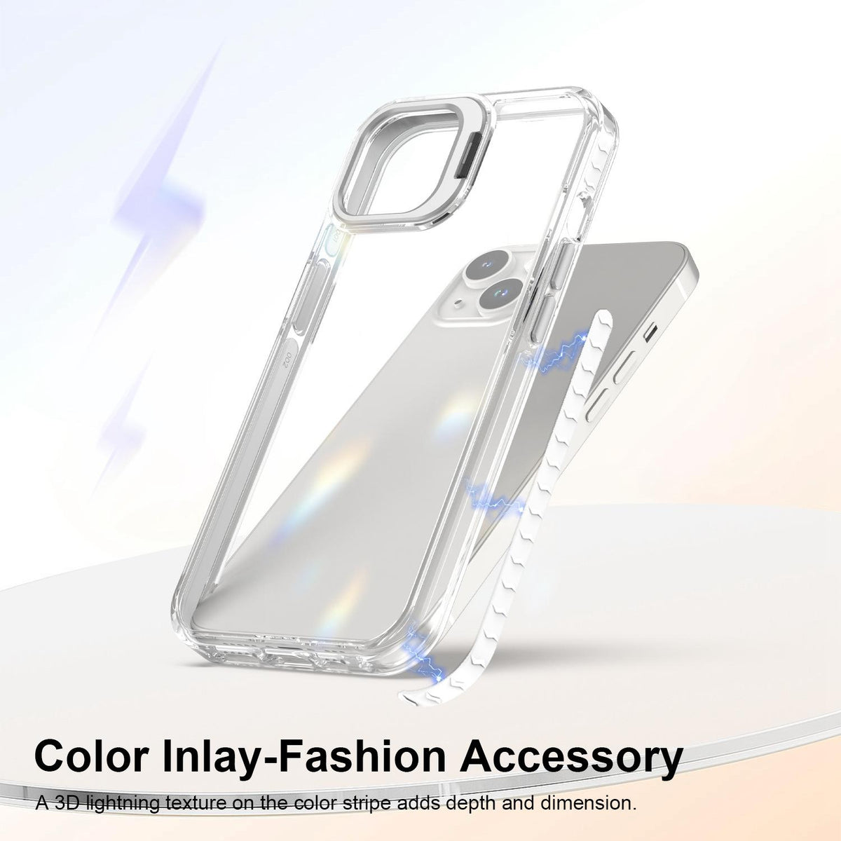 For iPhone 13 Lens Frame Holder Acrylic TPU Phone Case - Transparent - EDA009890921D