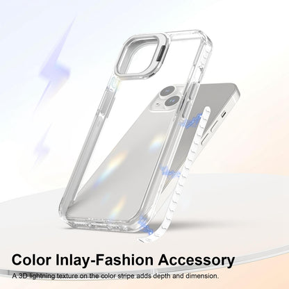 For iPhone 13 Lens Frame Holder Acrylic TPU Phone Case - Transparent - EDA009890921D