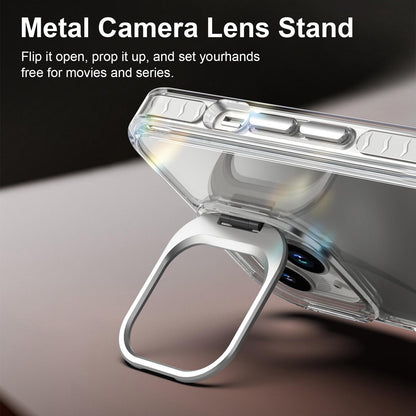 For iPhone 13 Lens Frame Holder Acrylic TPU Phone Case - Transparent - EDA009890921D