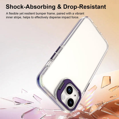 For iPhone 13 Lens Frame Holder Acrylic TPU Phone Case - Clear Purple - EDA009890921E