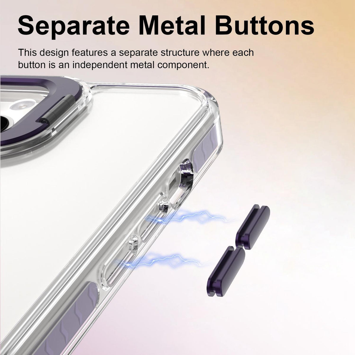 For iPhone 13 Lens Frame Holder Acrylic TPU Phone Case - Clear Purple - EDA009890921E