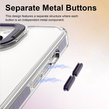 For iPhone 13 Lens Frame Holder Acrylic TPU Phone Case - Clear Purple - EDA009890921E