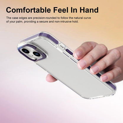 For iPhone 13 Lens Frame Holder Acrylic TPU Phone Case - Clear Purple - EDA009890921E