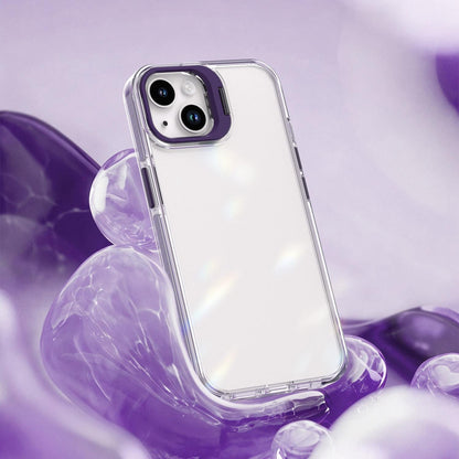 For iPhone 13 Lens Frame Holder Acrylic TPU Phone Case - Clear Purple - EDA009890921E