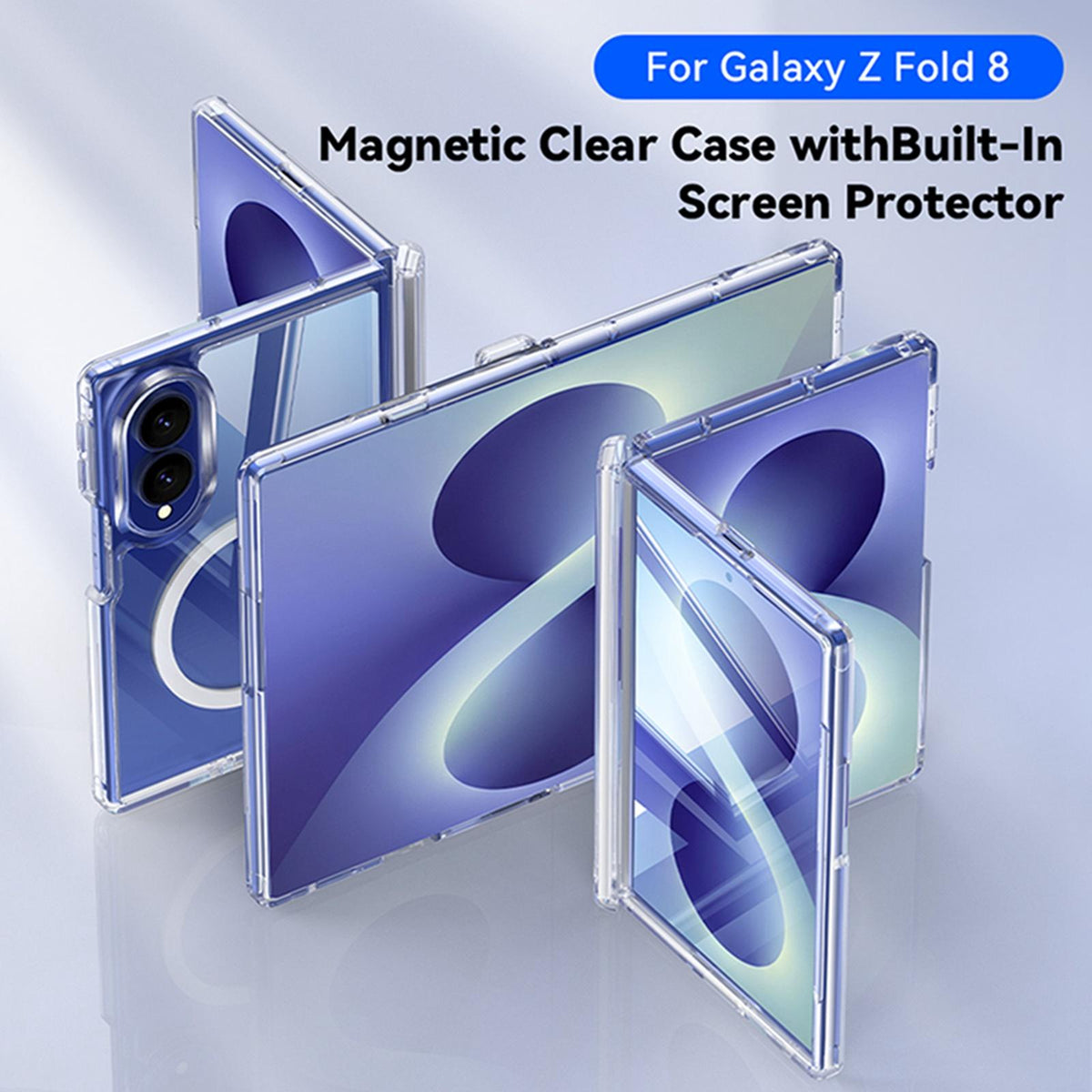 For Galaxy Z Fold8 5G Transparent Magnetic Hinge Protective Phone Case - Default - EDA009891901
