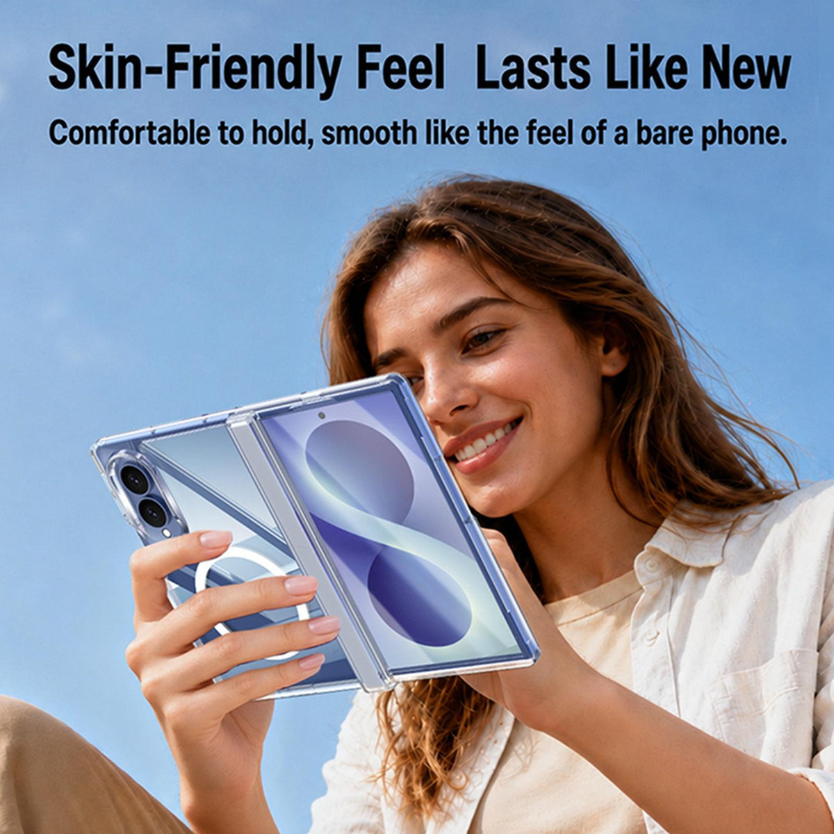 For Galaxy Z Fold8 5G Transparent Magnetic Hinge Protective Phone Case - Default - EDA009891901
