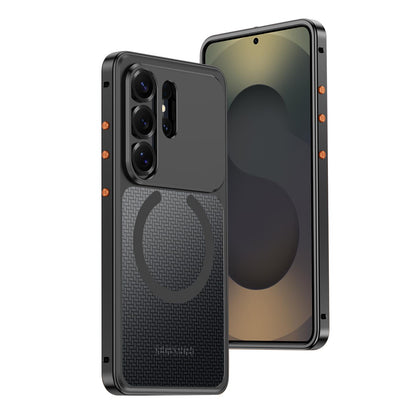 For Galaxy S26 Ultra 5G Cooling Magnetic Buckle Metal Shockproof Phone Case - Black - EDA009892304B