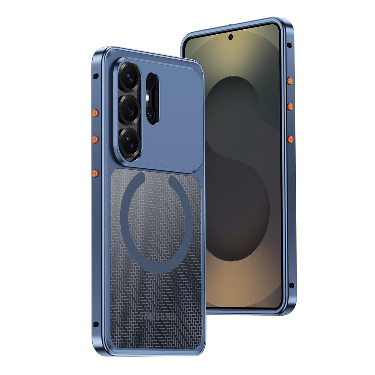 For Galaxy S26 Ultra 5G Cooling Magnetic Buckle Metal Shockproof Phone Case - Titanium Blue - EDA009892304C