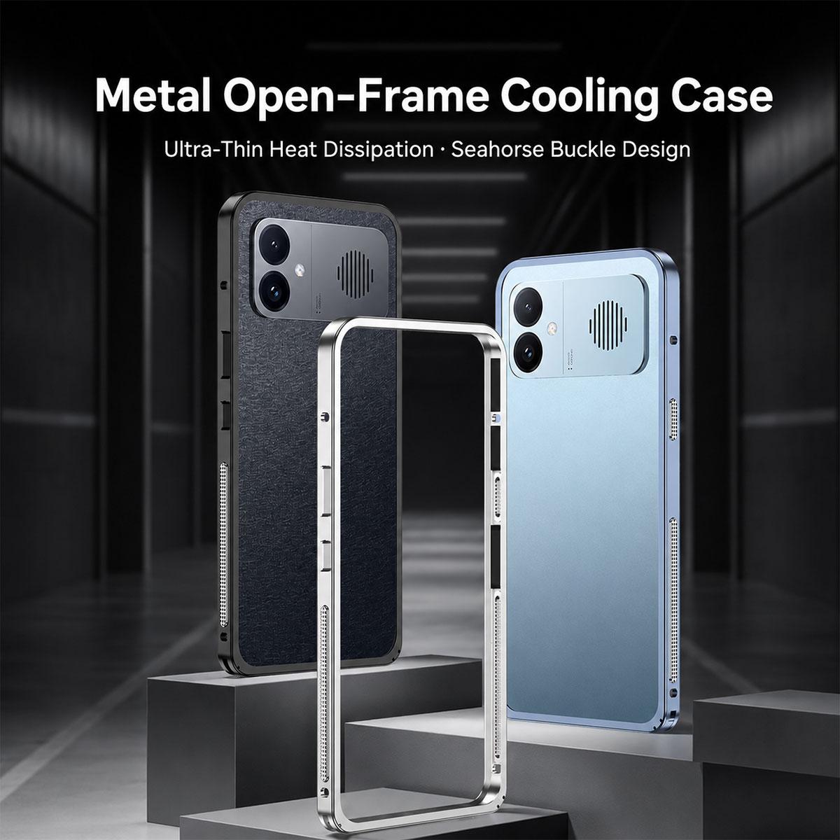 For Redmi K90 Ultra 5G Metal Frame Heat Dissipation Phone Case(Black)