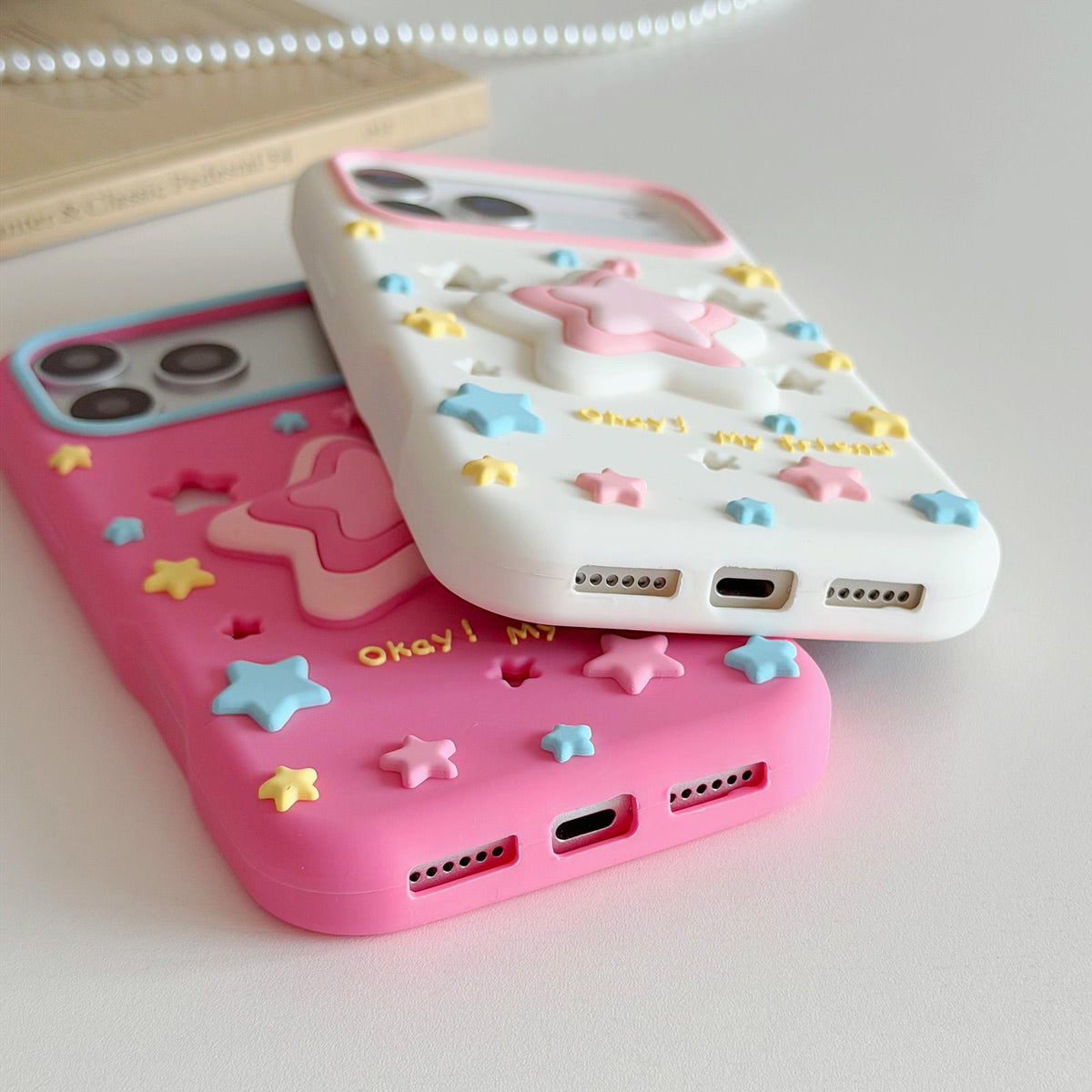 For iPhone 12 Pro Max Hollow Pressable Star Silicone Phone Case - White - EDA009893020A