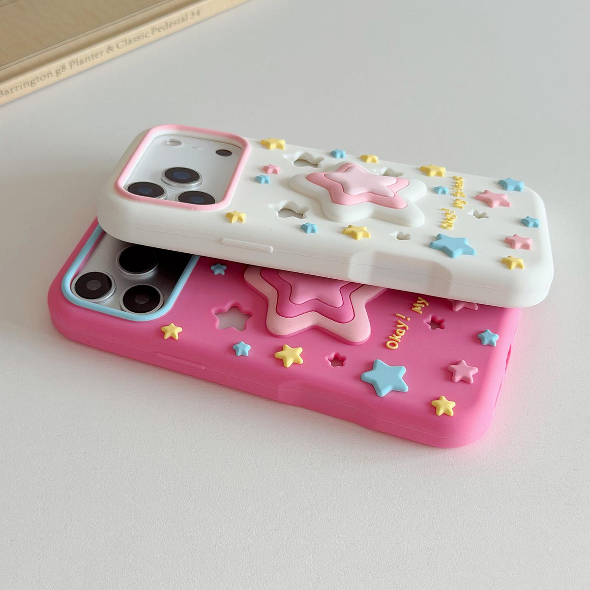 For iPhone Air Hollow Pressable Star Silicone Phone Case with Lanyard - Rose Red - EDA009893104B