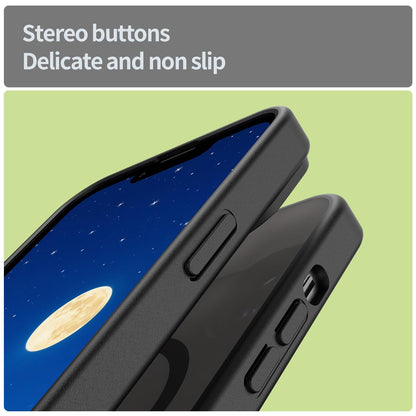 For iPhone 14 Fanying Series Precision Camera Hole PC Hybrid TPU Translucent Frosted Magnetic Phone Case - Translucent Black - EDA009893304A