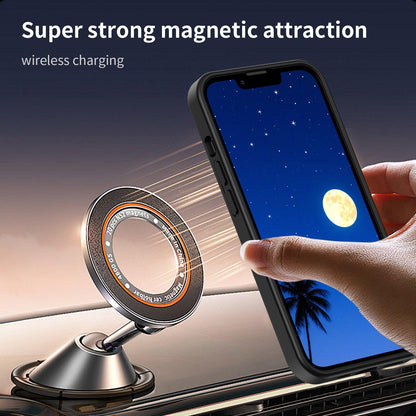 For iPhone 14 Fanying Series Precision Camera Hole PC Hybrid TPU Translucent Frosted Magnetic Phone Case - Translucent Black - EDA009893304A