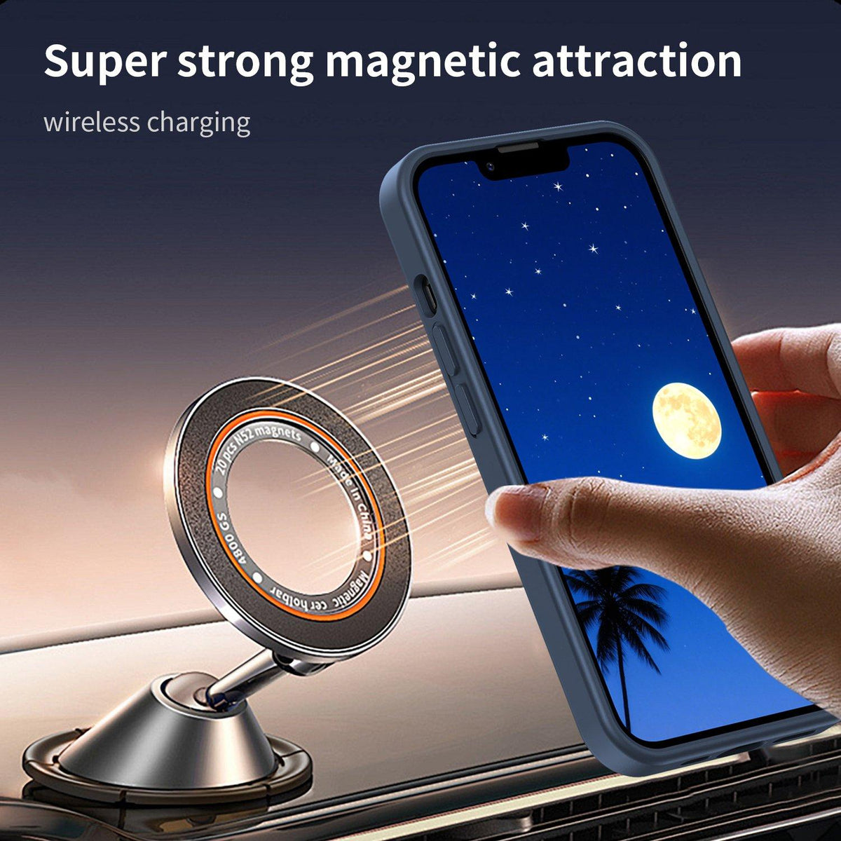For iPhone 14 Fanying Series Precision Camera Hole PC Hybrid TPU Translucent Frosted Magnetic Phone Case - Cyan Blue - EDA009893304C