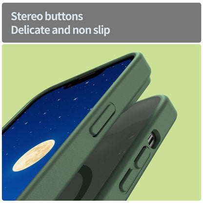 For iPhone 14 Fanying Series Precision Camera Hole PC Hybrid TPU Translucent Frosted Magnetic Phone Case - Olive Green - EDA009893304D