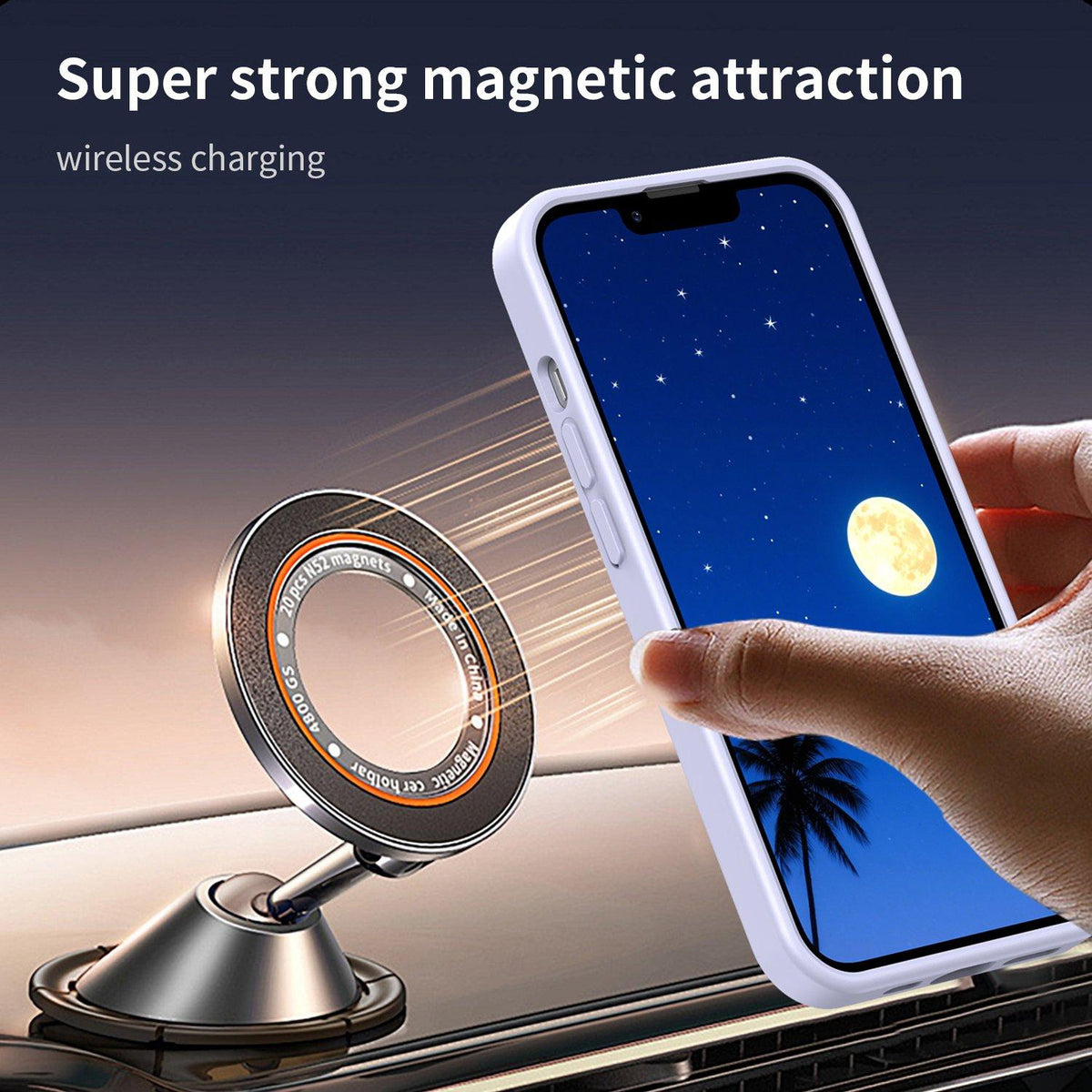 For iPhone 14 Fanying Series Precision Camera Hole PC Hybrid TPU Translucent Frosted Magnetic Phone Case - Lavender - EDA009893304H