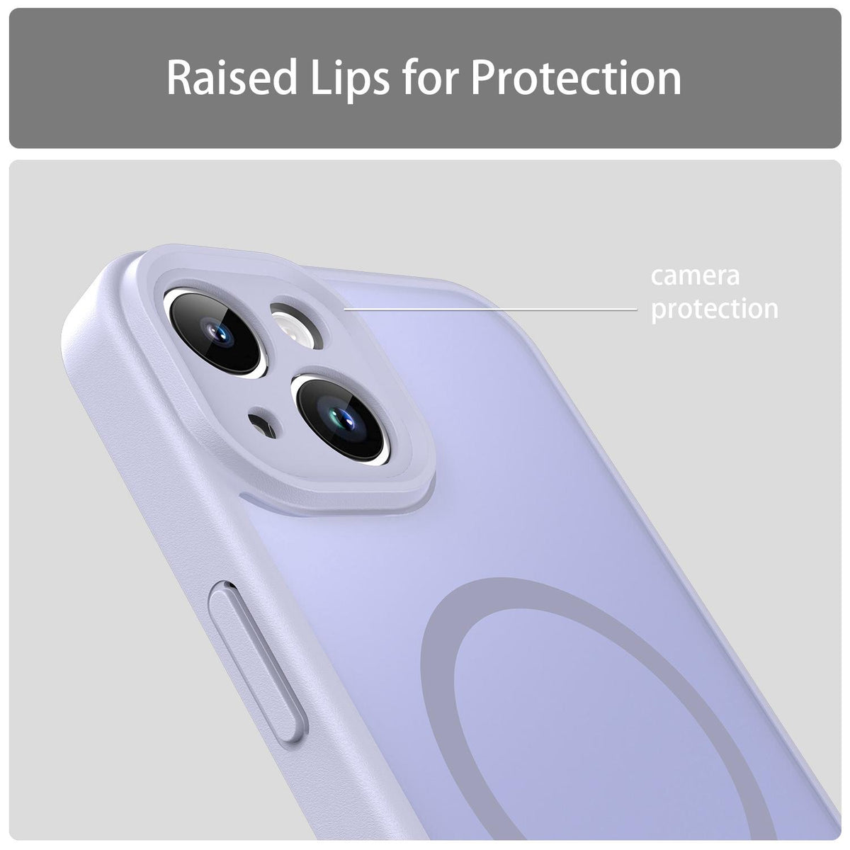 For iPhone 14 Fanying Series Precision Camera Hole PC Hybrid TPU Translucent Frosted Magnetic Phone Case - Lavender - EDA009893304H