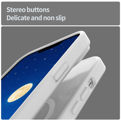For iPhone 14 Fanying Series Precision Camera Hole PC Hybrid TPU Translucent Frosted Magnetic Phone Case - Matte White - EDA009893304J