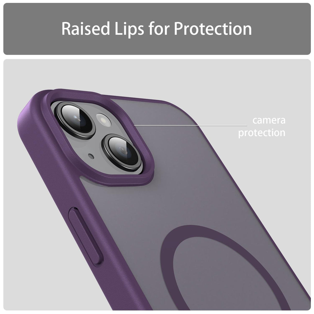For iPhone 14 Plus Fanying Series Precision Camera Hole PC Hybrid TPU Translucent Frosted Magnetic Phone Case - Crystal Purple - EDA009893305B