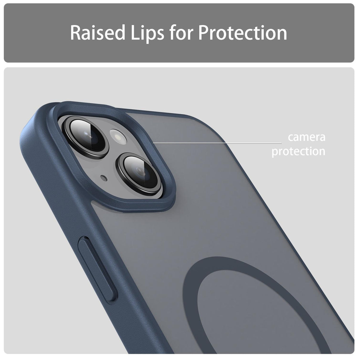 For iPhone 14 Plus Fanying Series Precision Camera Hole PC Hybrid TPU Translucent Frosted Magnetic Phone Case - Cyan Blue - EDA009893305C