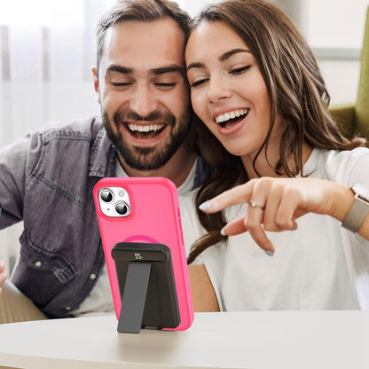 For iPhone 14 Plus Fanying Series Precision Camera Hole PC Hybrid TPU Translucent Frosted Magnetic Phone Case - Rose Red - EDA009893305E