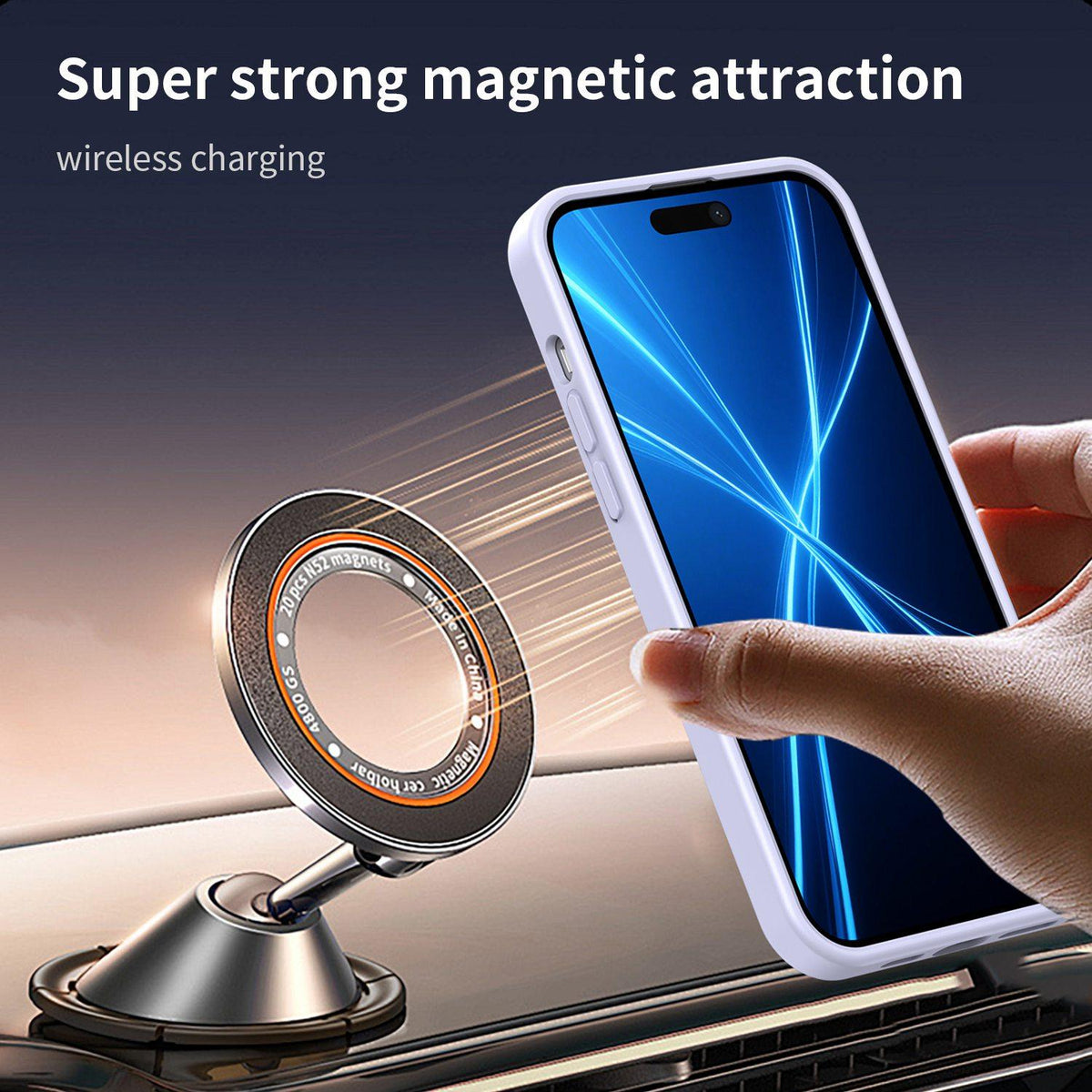 For iPhone 14 Plus Fanying Series Precision Camera Hole PC Hybrid TPU Translucent Frosted Magnetic Phone Case - Lavender - EDA009893305H