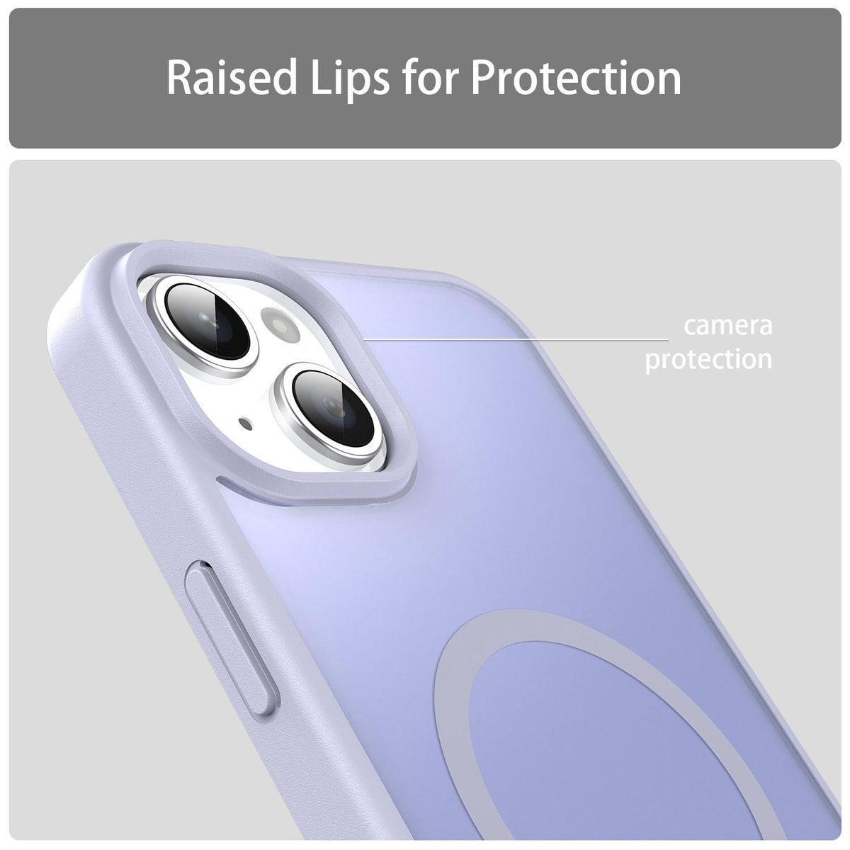 For iPhone 14 Plus Fanying Series Precision Camera Hole PC Hybrid TPU Translucent Frosted Magnetic Phone Case - Lavender - EDA009893305H