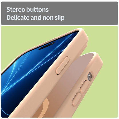For iPhone 14 Plus Fanying Series Precision Camera Hole PC Hybrid TPU Translucent Frosted Magnetic Phone Case - Rouge Powder - EDA009893305I